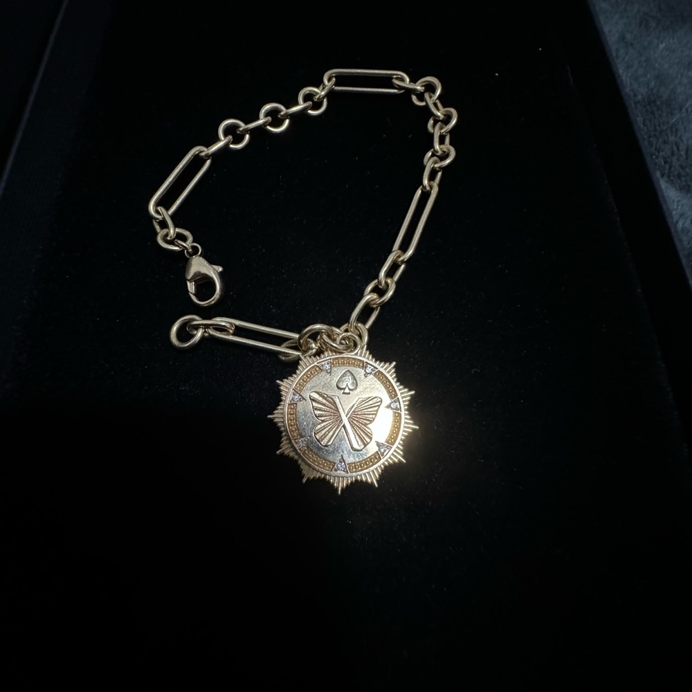 FOUNDRAE yellow gold mixed clip bracelet w/reverie medallion